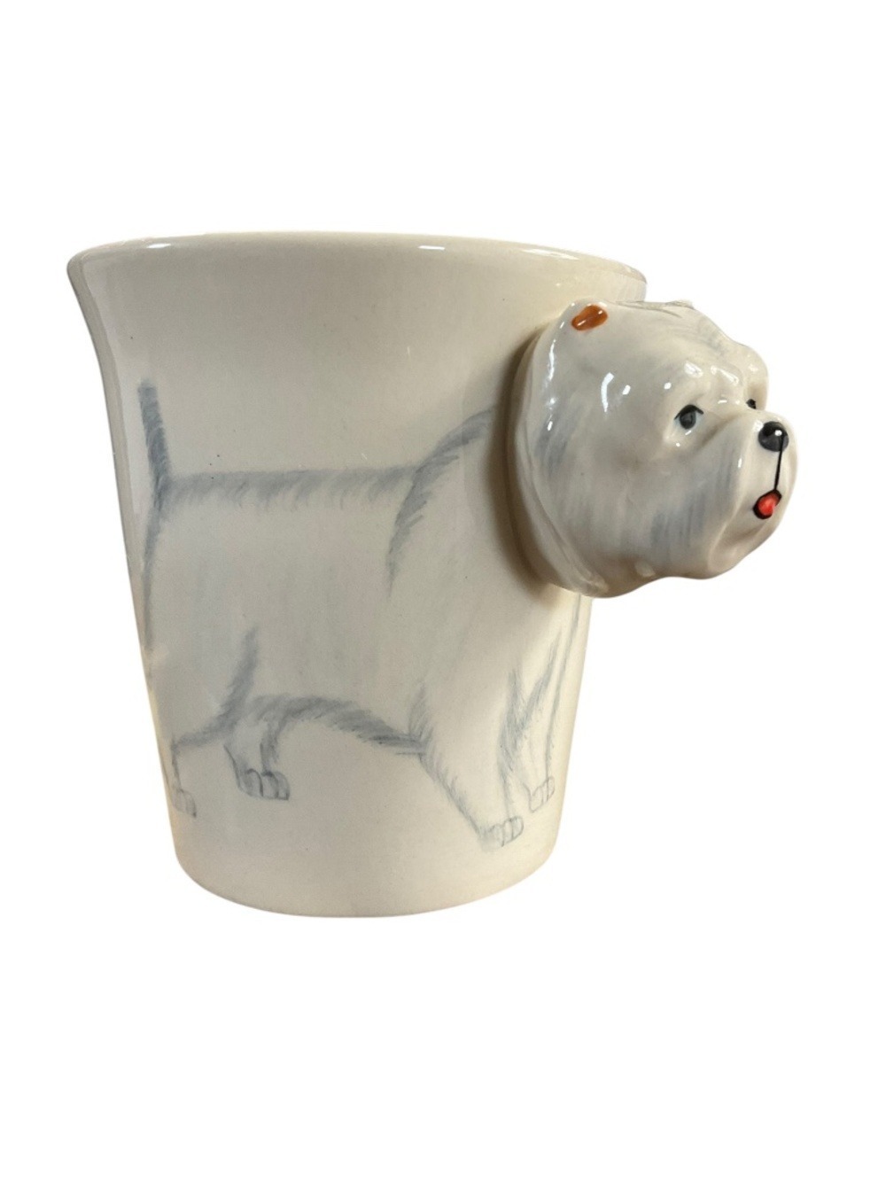10 oz West Highland Terrier 3D Dog Head Mug Hand Ceramic Westie lover cup